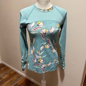 CALIA BY CARRIE UNDERWOOD - GARDEN RASHGUARD LONG SLEEVE SWIM TOP - SIZE SMALL